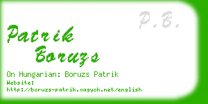 patrik boruzs business card